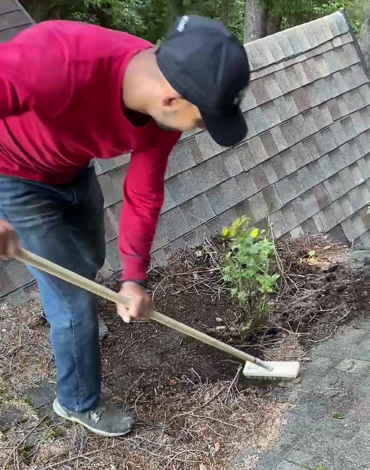 Man cleaning a roof